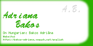 adriana bakos business card