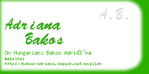 adriana bakos business card
